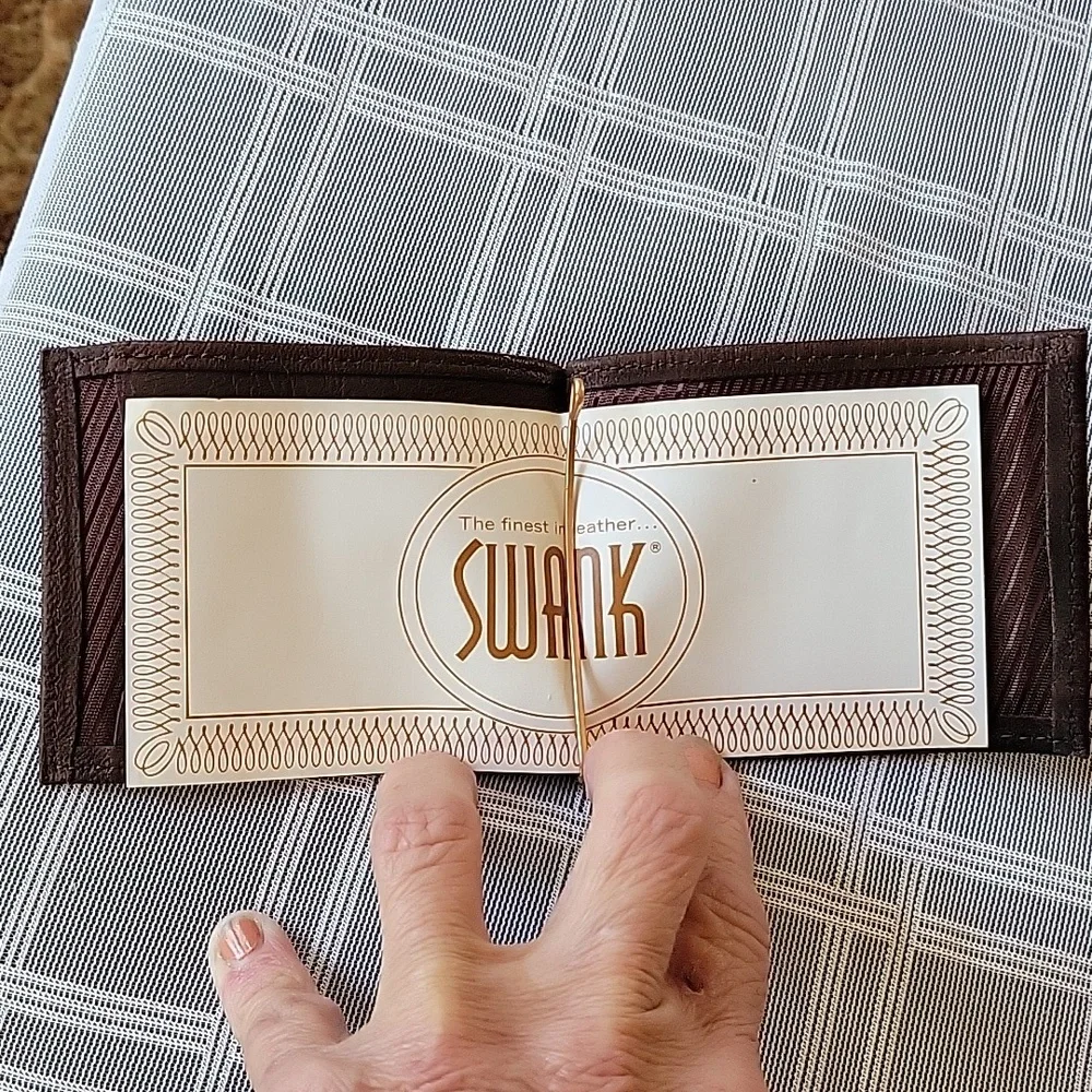 Vintage Swank Genuine Lambskin Money Clip Bill Fold